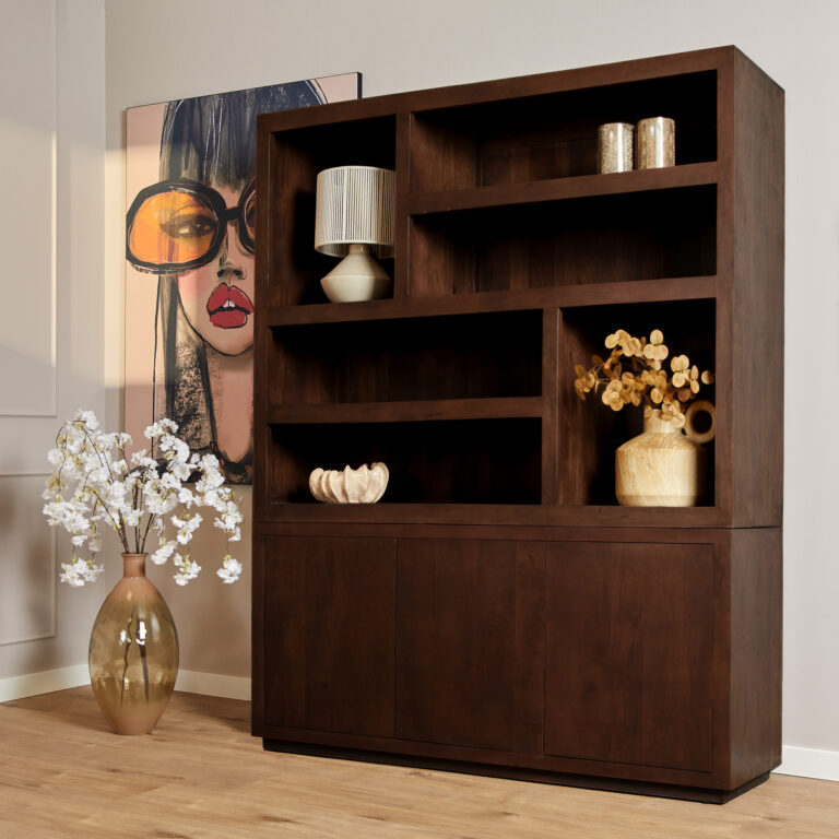 Regalschrank Brussel XL Braun Mangoholz 160 cm
