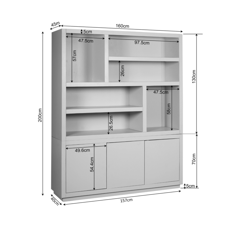Regalschrank Brussel XL Braun Mangoholz 160 cm