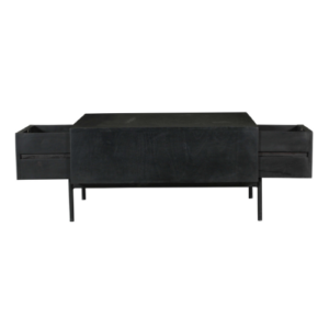 Vierkante salontafel Madison Zwart Mangohout 80 cm