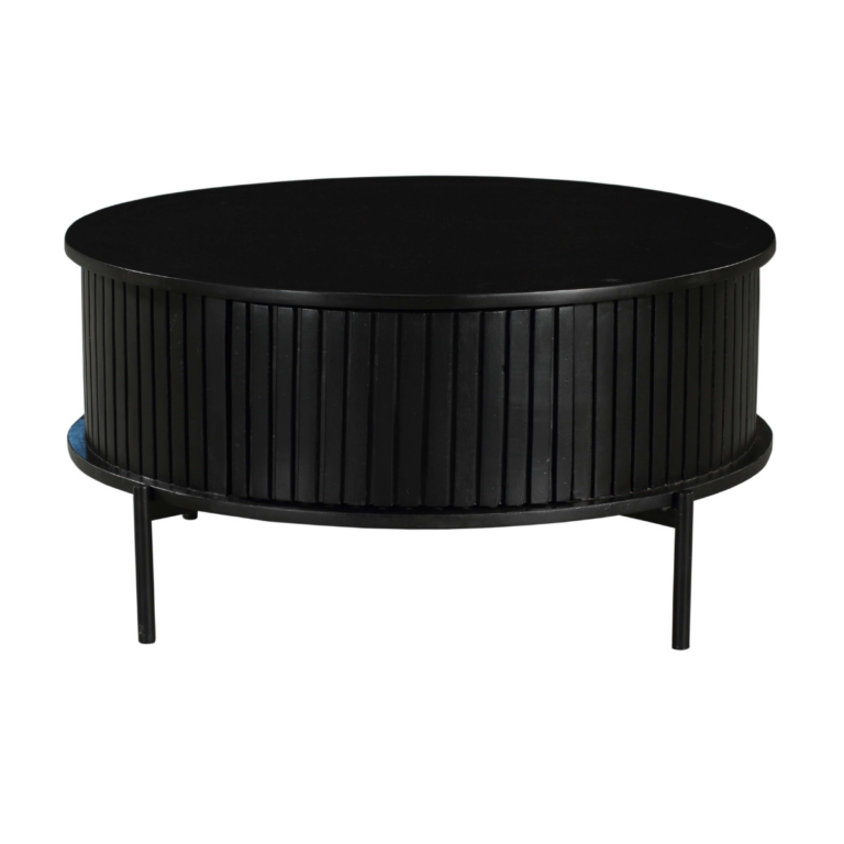Ronde salontafel Madison Zwart Mangohout 80 cm