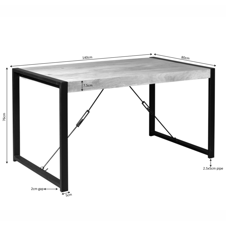 Rechthoekige eettafel Boaz Naturel Mangohout 140 cm