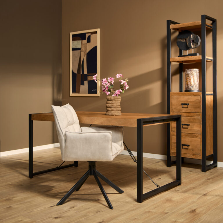 Rechthoekige eettafel Boaz Naturel Mangohout 140 cm