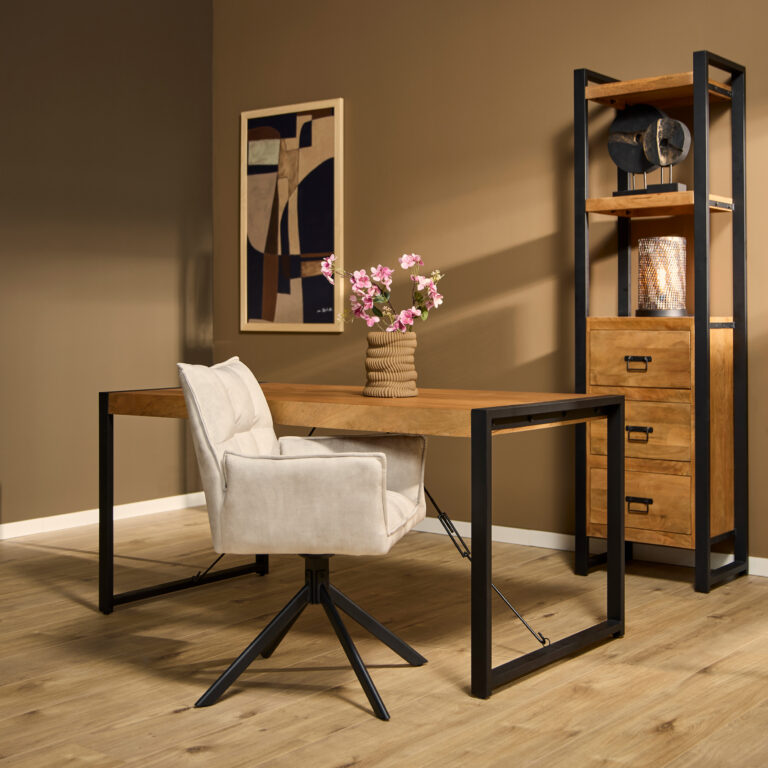Rechthoekige eettafel Boaz Naturel Mangohout 160 cm