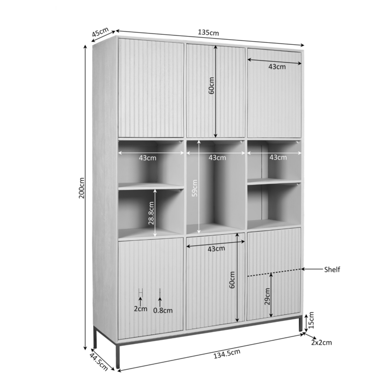 Vakkenkast Madison XL Bruin Mangohout 135 cm