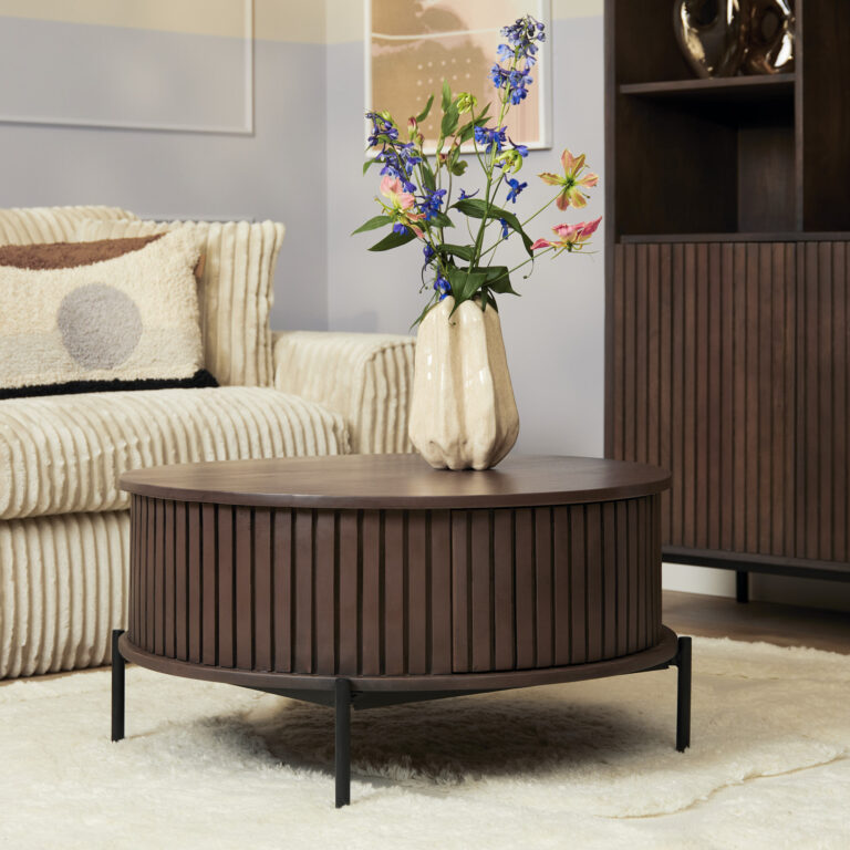 Ronde salontafel Madison Bruin Mangohout 80 cm