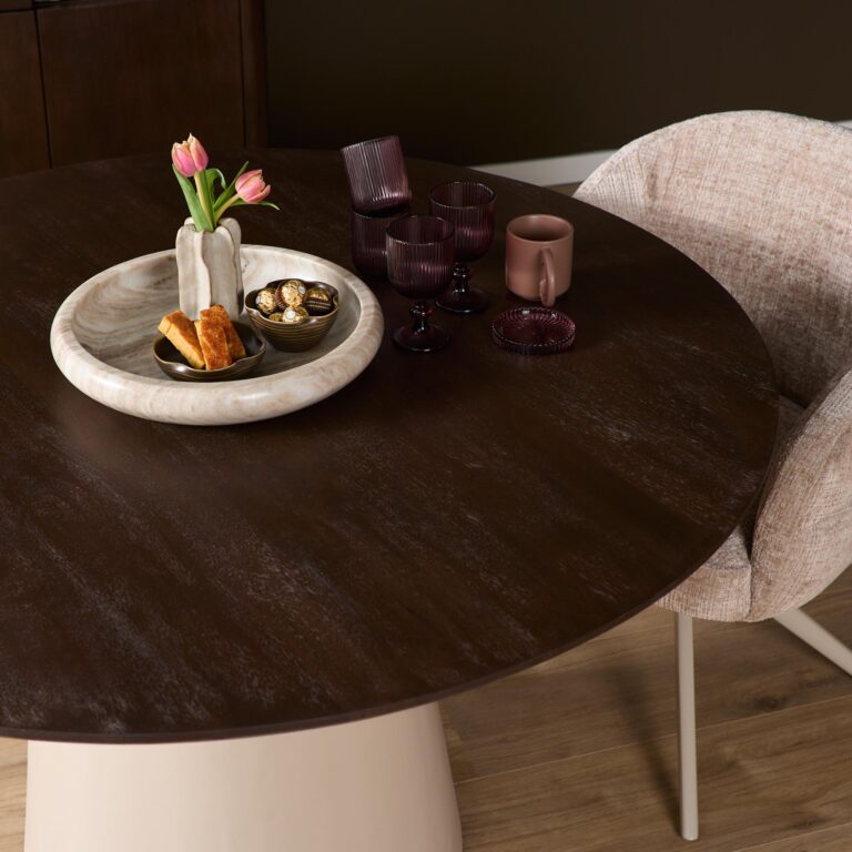 Ronde eettafel Madison Bruin Mangohout 130 cm