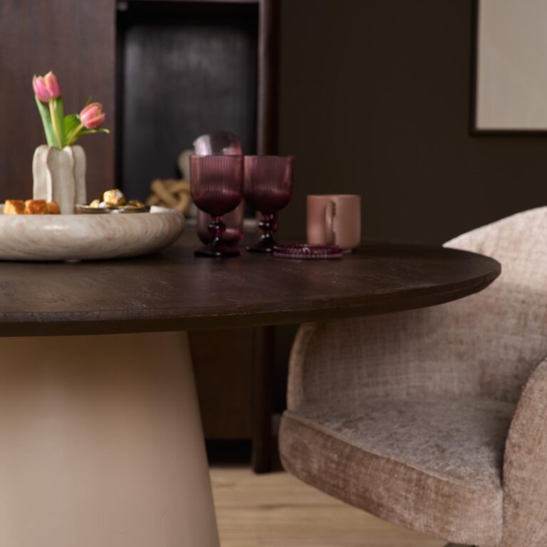 Ronde eettafel Madison Bruin Mangohout 130 cm