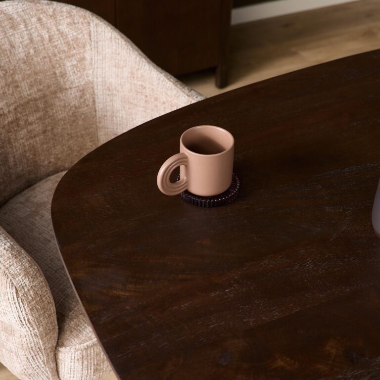 Deens ovale eettafel Madison Bruin Poot Zand Mangohout 160 cm