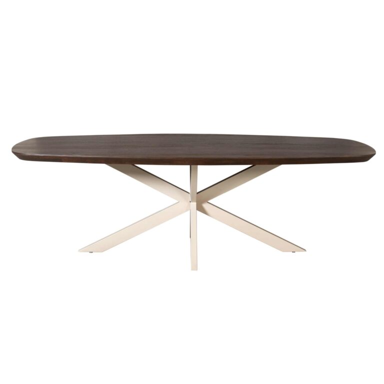 Deens ovale eettafel Madison Bruin Poot Zand Mangohout 200 cm