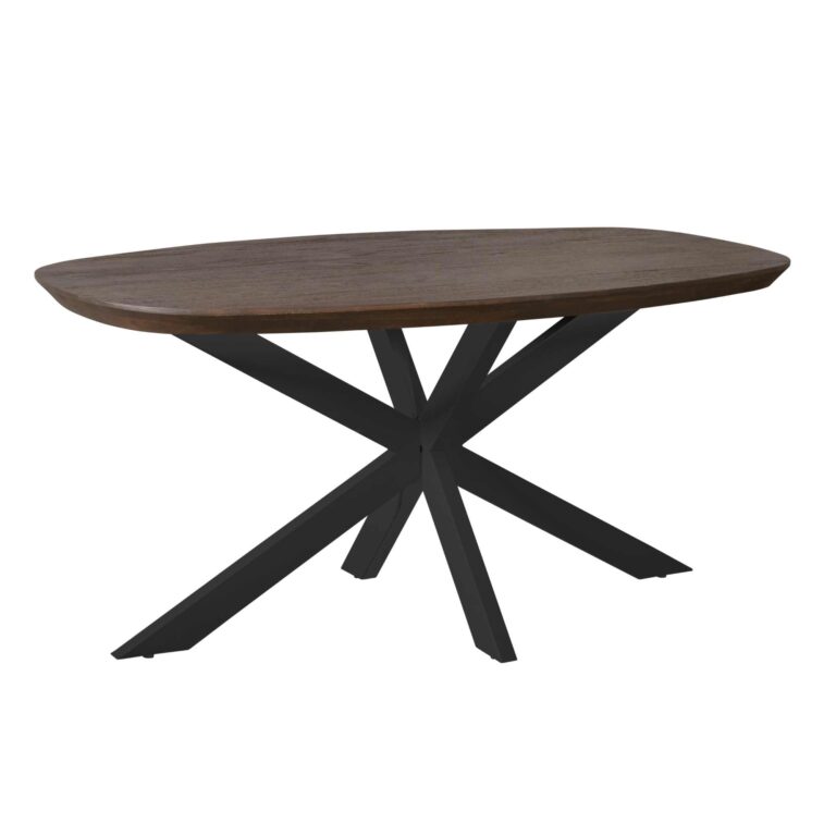 Deens ovale eettafel Madison Bruin Poot Zwart Mangohout 160 cm