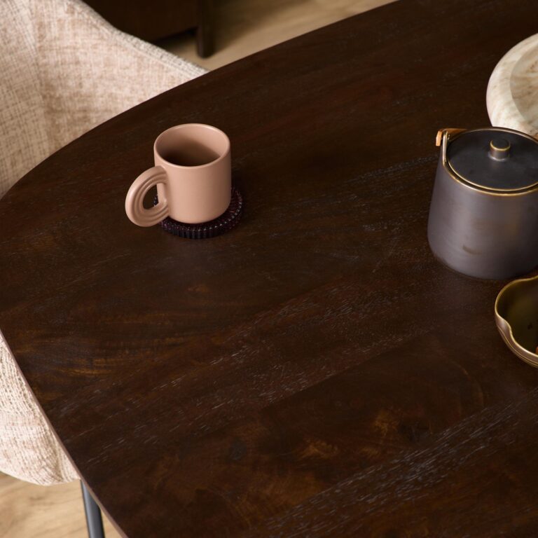Deens ovale eettafel Madison Bruin Poot Zwart Mangohout 200 cm