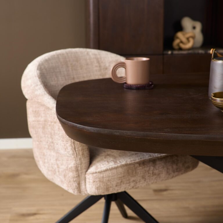 Deens ovale eettafel Madison Bruin Poot Zwart Mangohout 200 cm
