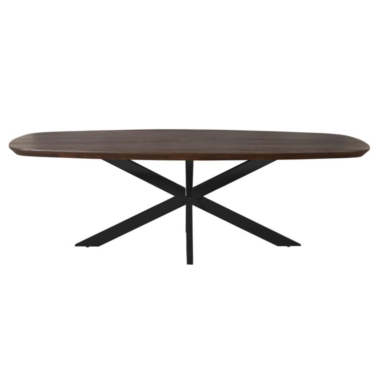 Deens ovale eettafel Madison Bruin Poot Zwart Mangohout 200 cm