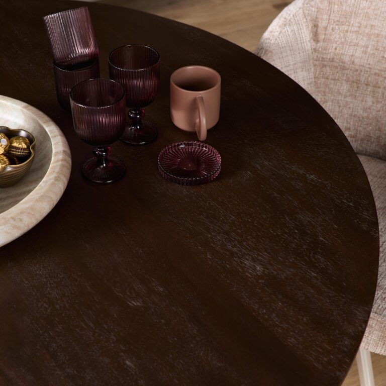 Ronde eettafel Madison Bruin Poot Zand Mangohout 110 cm