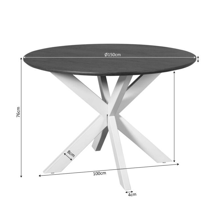 Ronde eettafel Madison Bruin Poot Zand Mangohout 150 cm