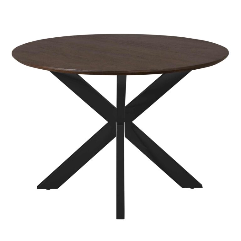 Ronde eettafel Madison Bruin Poot Zwart Mangohout 110 cm
