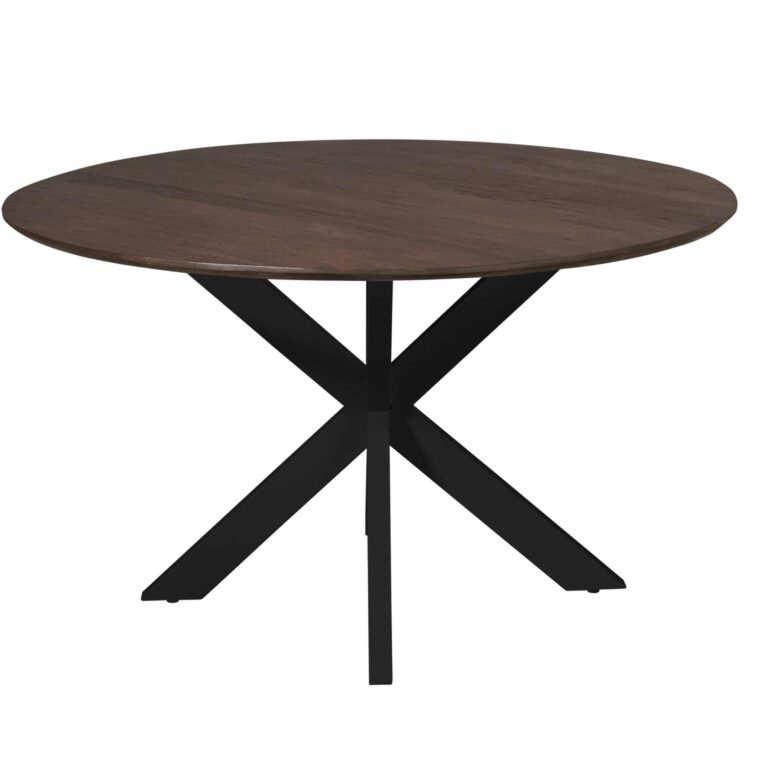Ronde eettafel Madison Bruin Poot Zwart Mangohout 130 cm