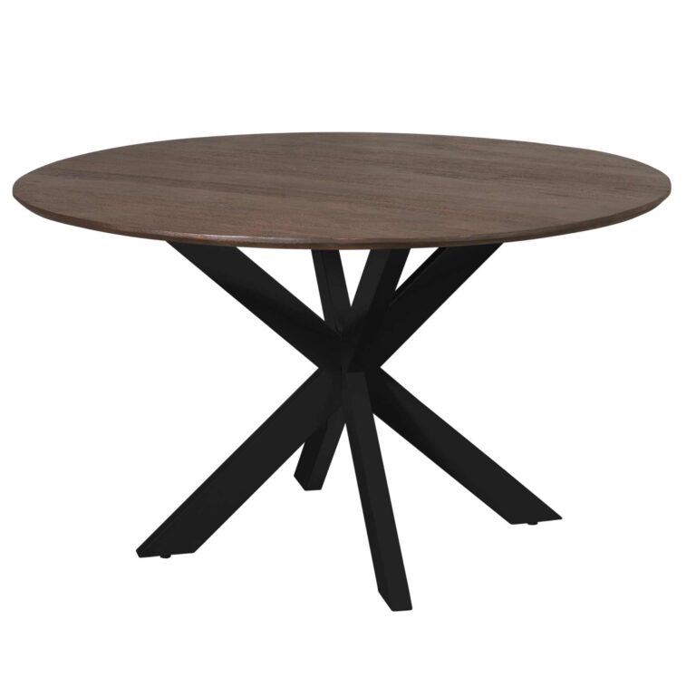 Ronde eettafel Madison Bruin Poot Zwart Mangohout 130 cm