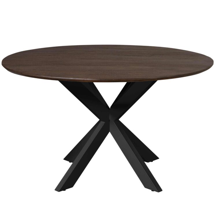 Ronde eettafel Madison Bruin Poot Zwart Mangohout 130 cm