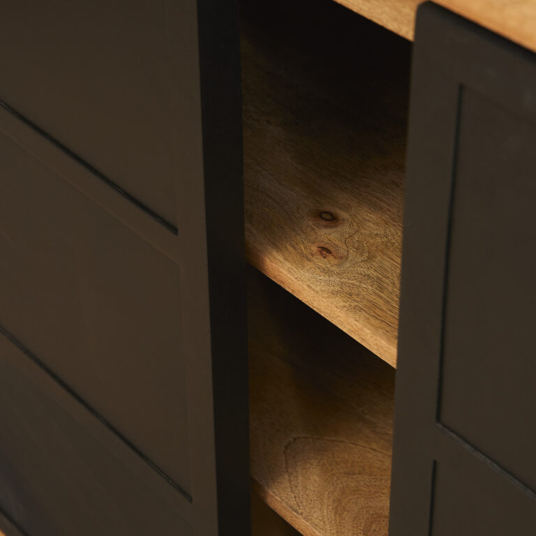 Vitrine Nashville Natur Mangoholz 160 cm
