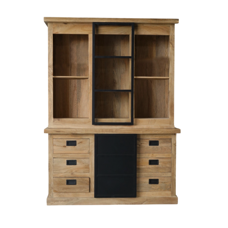 Vitrine Nashville Natur Mangoholz 160 cm