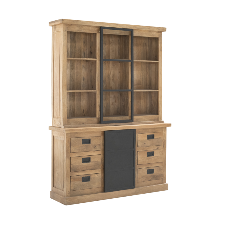 Vitrine Nashville Natur Mangoholz 160 cm