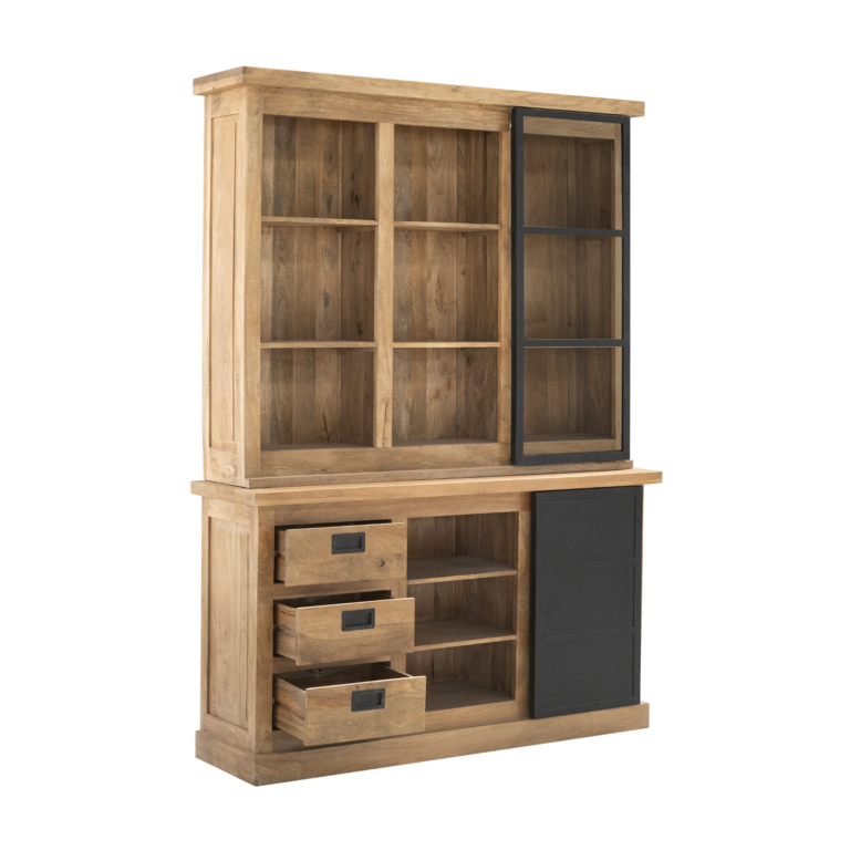Vitrine Nashville Natur Mangoholz 160 cm