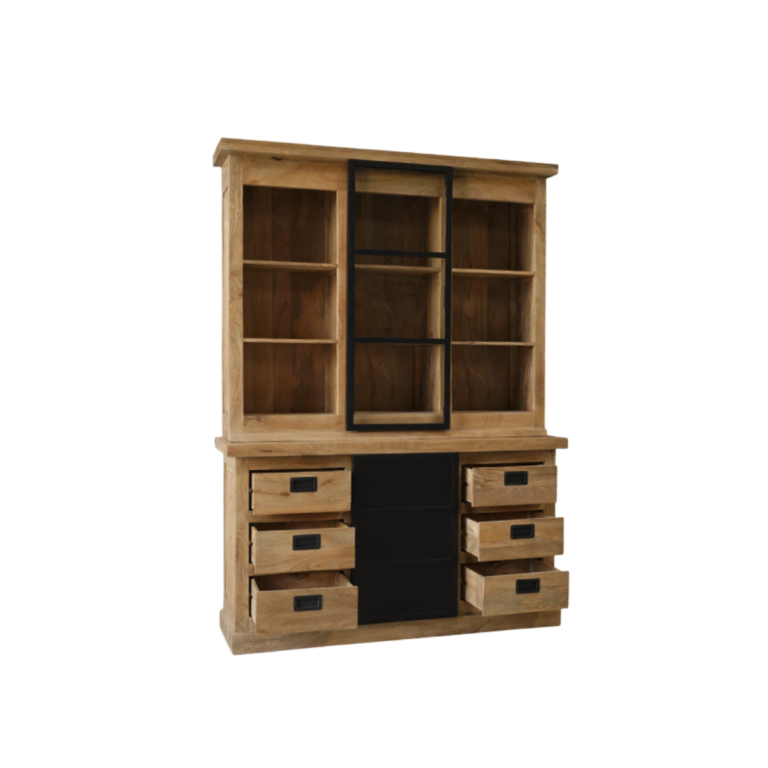 Vitrine Nashville Natur Mangoholz 160 cm