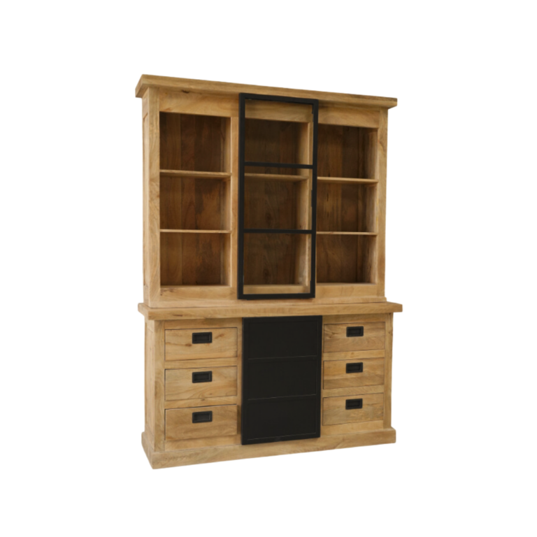 Vitrine Nashville Natur Mangoholz 160 cm
