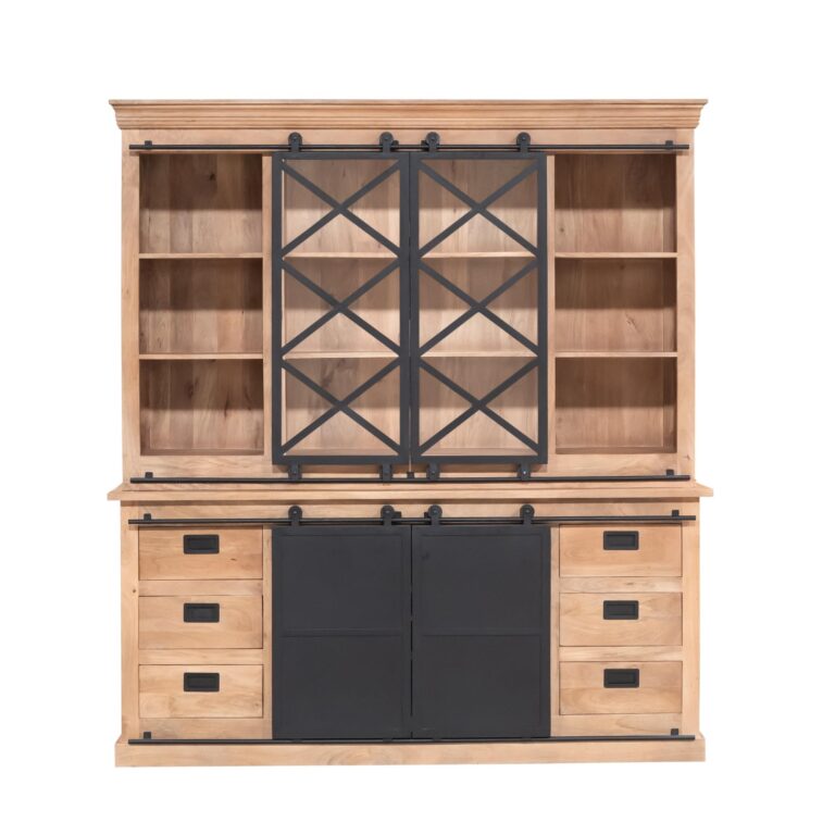 Vitrine Fresno Natur Mangoholz 200 cm