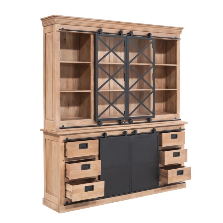 Vitrine Fresno Natur Mangoholz 200 cm