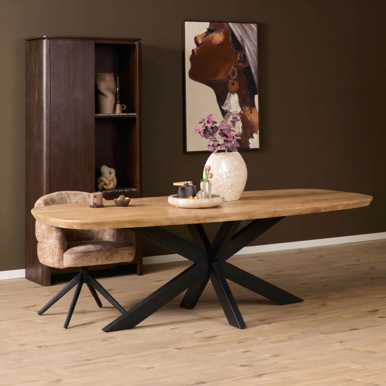 Deens ovale eettafel Madison Naturel Mangohout 200 cm