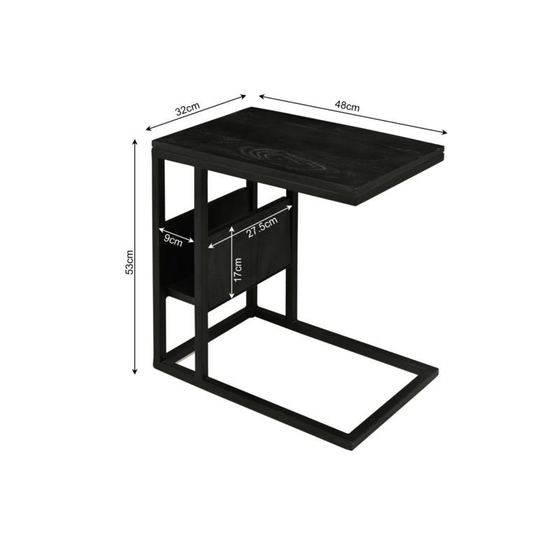 Slider Zwart Mangohout 53 cm