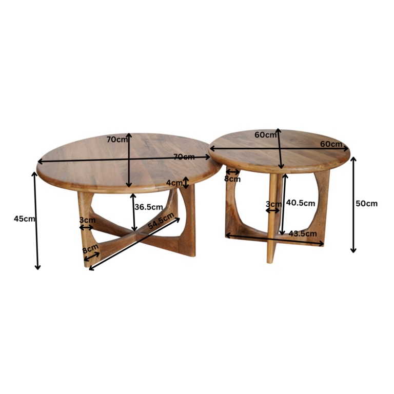 Bijzettafel Milou Naturel Mangohout 60 cm