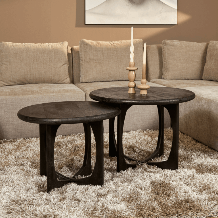 Beistelltisch Milou Schwarzes Mangoholz 60 cm