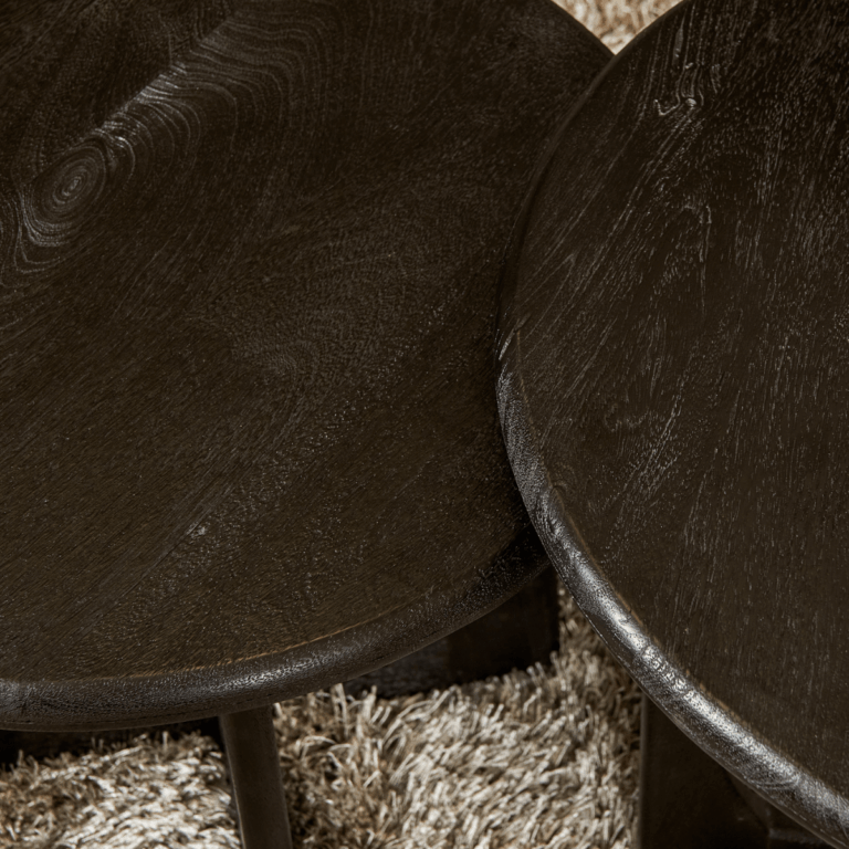 Ronde salontafel Milou Zwart Mangohout 70 cm