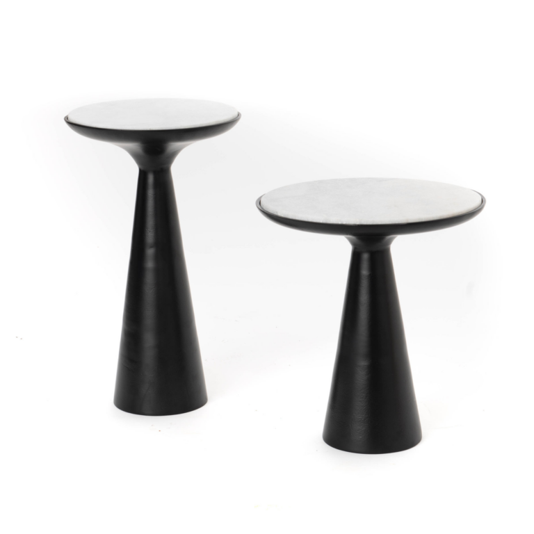 Bijzettafel Essy Zwart Marmer & metaal 38 cm