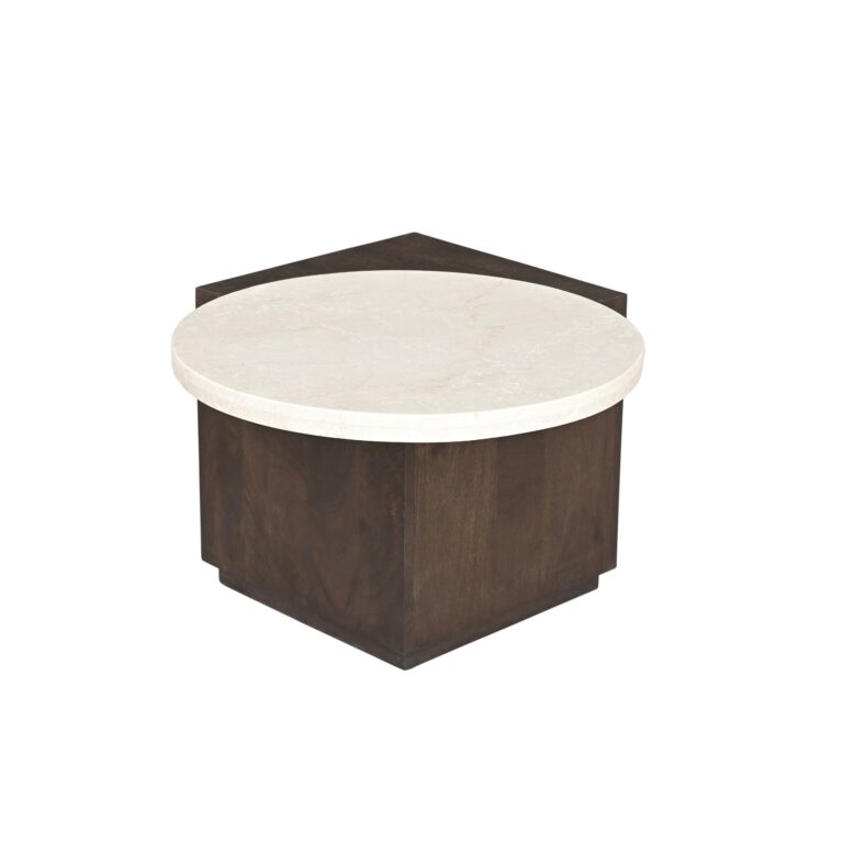 Bijzettafel Numa Bruin Marmer 60 cm