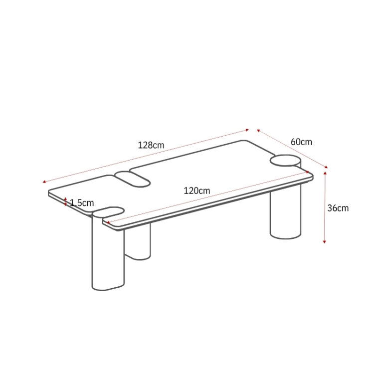 Salontafel Maeve Bruin Marmer 128 cm