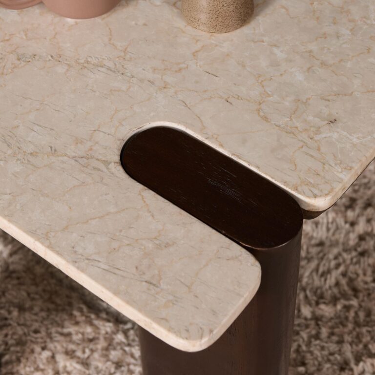 Bijzettafel Maeve Bruin Marmer 57 cm