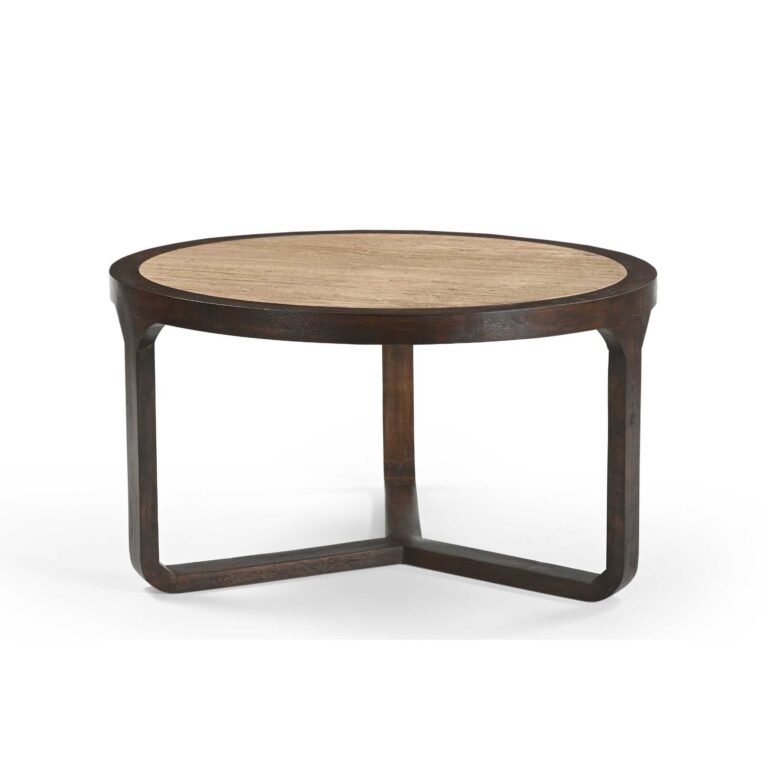 Table basse Morris Marron Travertin 75 cm