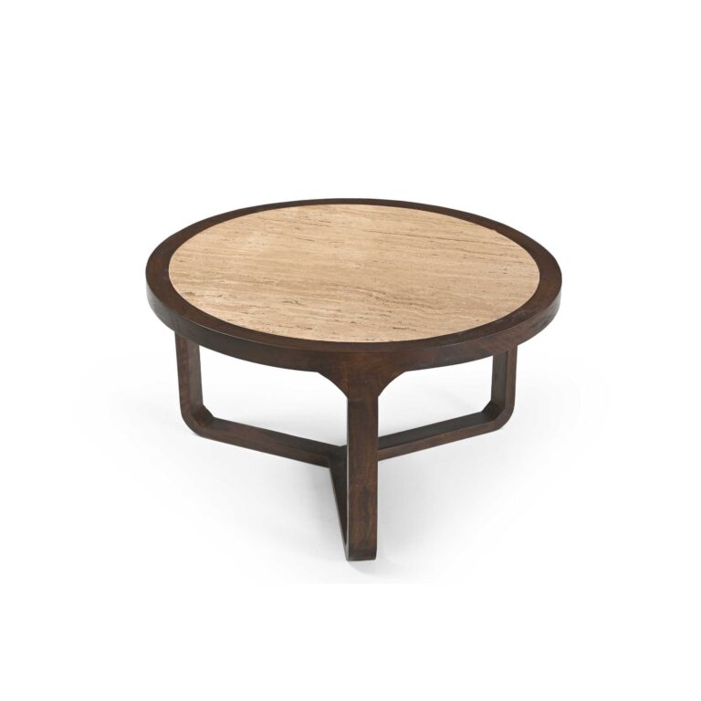 Table basse Morris Marron Travertin 75 cm