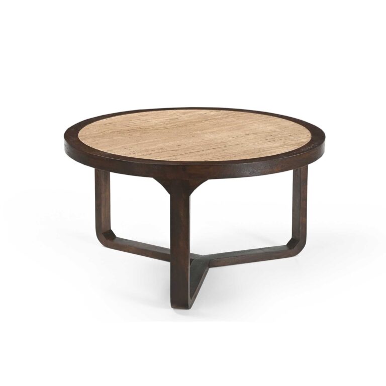 Table basse Morris Marron Travertin 75 cm