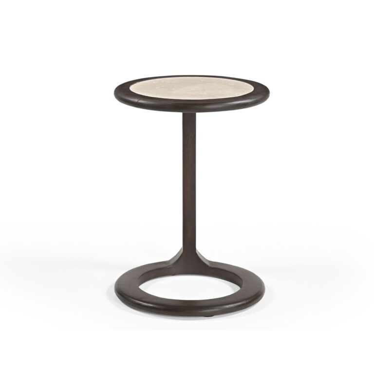 Bijzettafel Vinn Bruin Travertin 45 cm