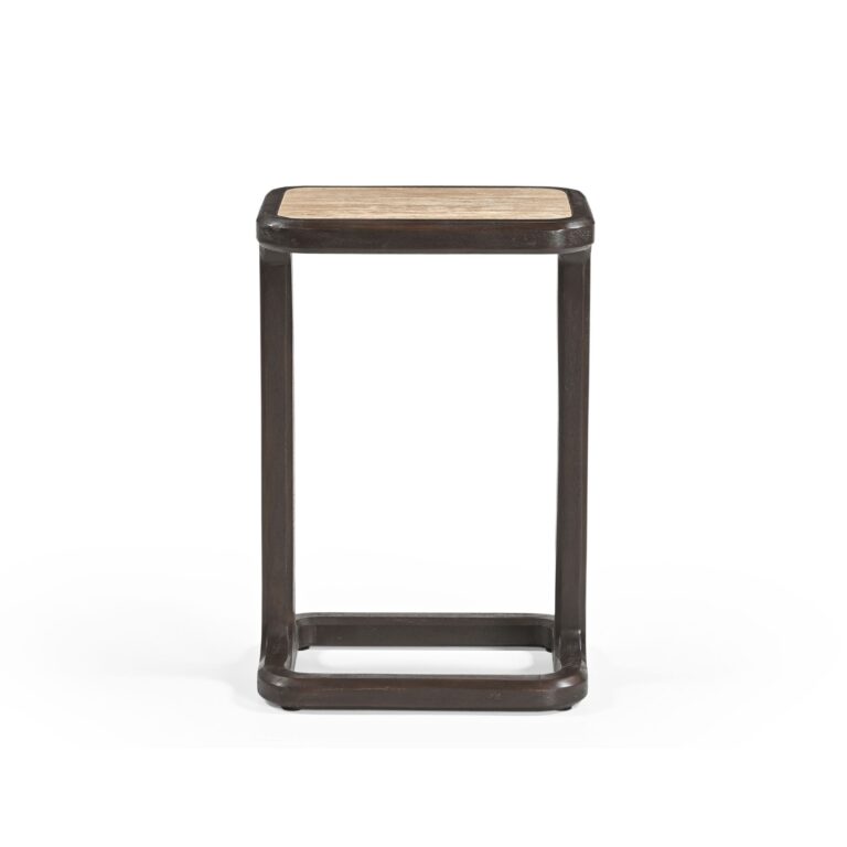 Bijzettafel Arvid Bruin Travertin 49 cm