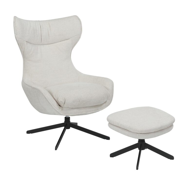 Fauteuil pivotant Olivia Blanc cassé