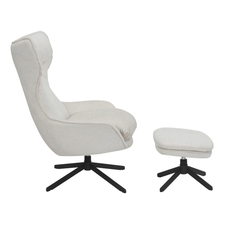 Fauteuil pivotant Olivia Blanc cassé