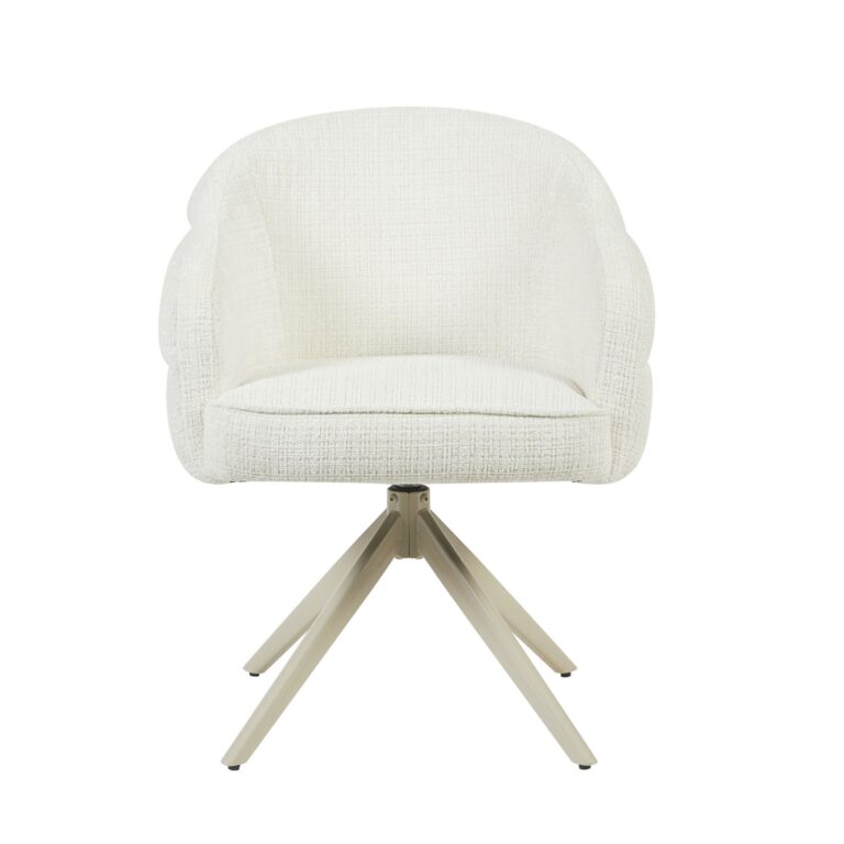 Draaibare eetkamerstoel Bella Off White Poot Zand