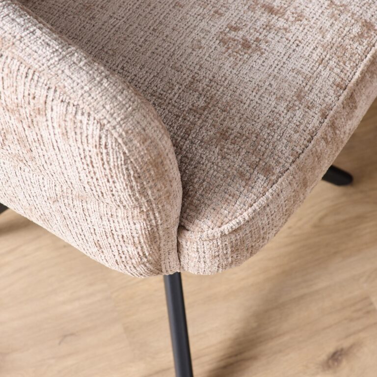 Draaibare eetkamerstoel Bella Beige Poot Zwart