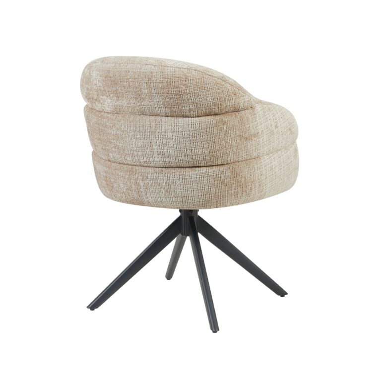Draaibare eetkamerstoel Bella Beige Poot Zwart